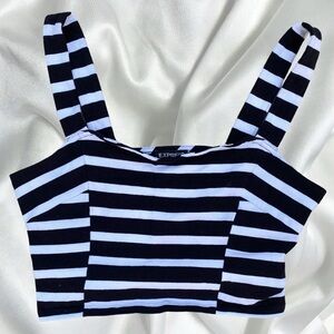 Cropped indie grunge striped tank top